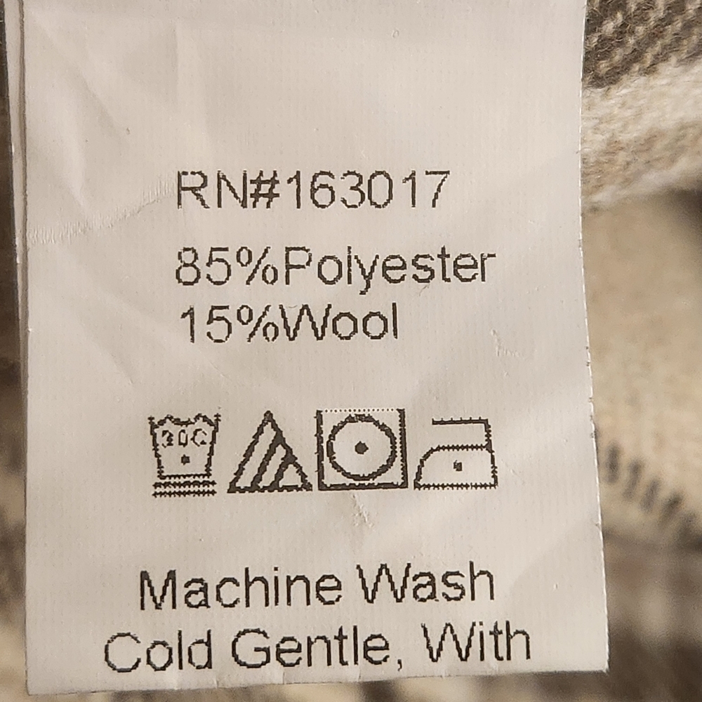 Princess Polly Willa Shirt Beige Women's Sz 8 Button Up Shacket Tan Brown Wool - Picture 11 of 11